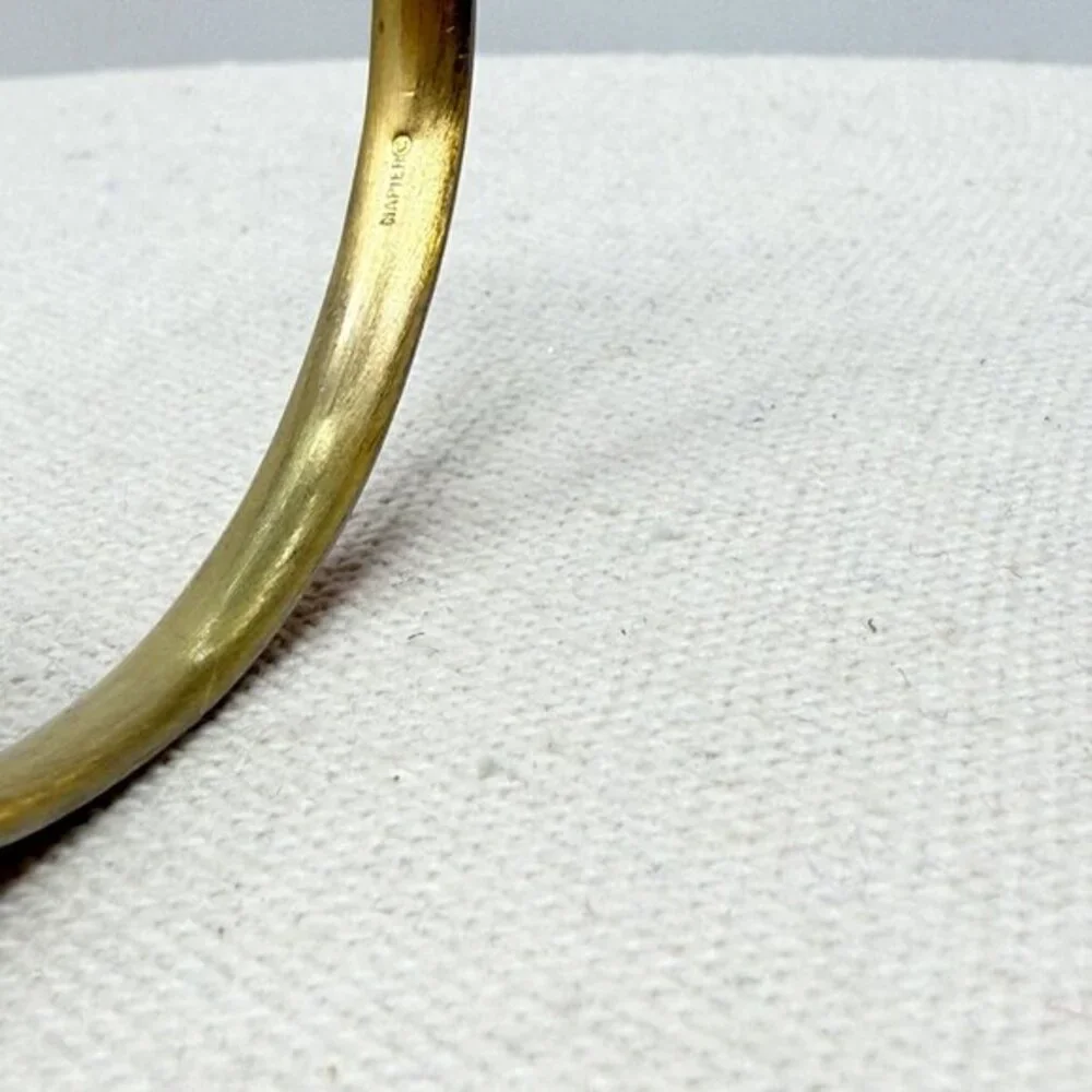 Napier Red Enamel Bangle Bracelet Vintage Signed‎ Gold-Tone Retro